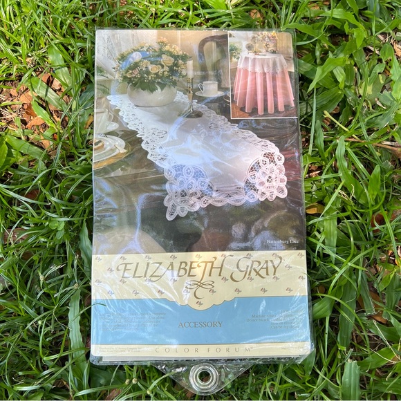 Vintage Battenburg Lace Lace Dresser Table Runner Coffee Table Elizabeth Gray - Picture 15 of 15